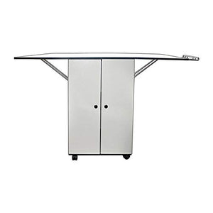 Sullivans Ironing Board Table Top - Includes One Ironing Center, Fitted Padded Cover, White Cabinet Caddy