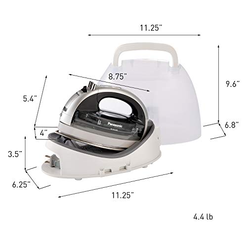 Sally: Panasonic NI-WL600 Cordless, Portable 1500W Contoured Multi-Directional Steam/Dry Iron, Stainless Steel Soleplate, Power Base and Carrying/Storage Case, Silver