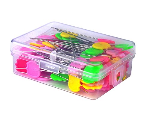 TECH-P 2" Multi-Color Dressmaking Straight Pins Head Pins for Sewing DIY Arts&Crafts Projects-200 Pack (Tulip Head)