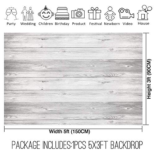 Papercrafting - Allenjoy 5x3ft Rustic White Wood Backdrop for Portrait Photography Pictures Wooden Board Planks Vintage Child Baby Shower Still Life Birthday Party Supplies Decorations Background Banner Photobooth