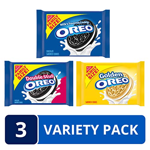 OREO Original, Double Stuf & Golden Sandwich Cookies Variety Pack, Family Size, 3 Packs
