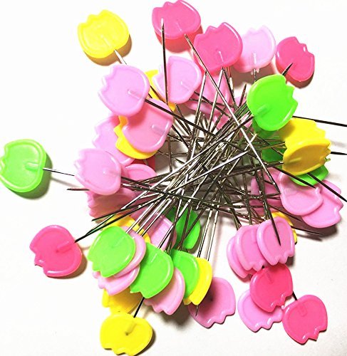 TECH-P 2" Multi-Color Dressmaking Straight Pins Head Pins for Sewing DIY Arts&Crafts Projects-200 Pack (Tulip Head)