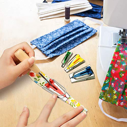 Sally:  Sewing Must have! Yotako Single/Double Fold Bias Tape Maker Tool Kit Set, 6MM/12MM/18MM/25MM Fabric Bias Tape Maker Tools Sewing Awl Kit DIY Quilt Binding