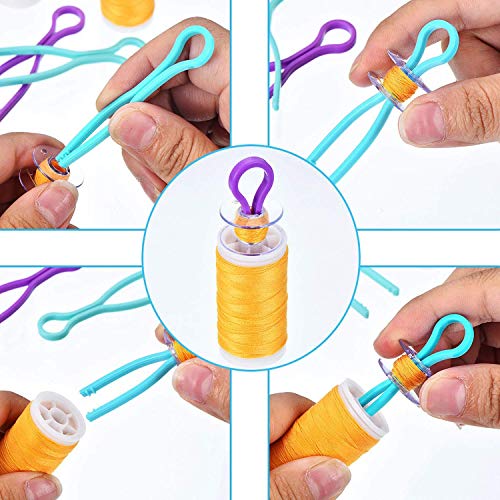 Hulless 80 Pieces Bobbin Thread Holders Thread Buddies Clips Sewing Machine Accessories for Sewing Machine, Bobbins Organizer, 8 Colors.