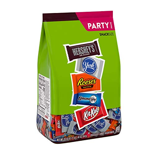 Hershey Assorted Miniatures Milk and Dark Chocolate Assortment Candy, Easter, 33.43 oz Party Bag (60 Pieces)