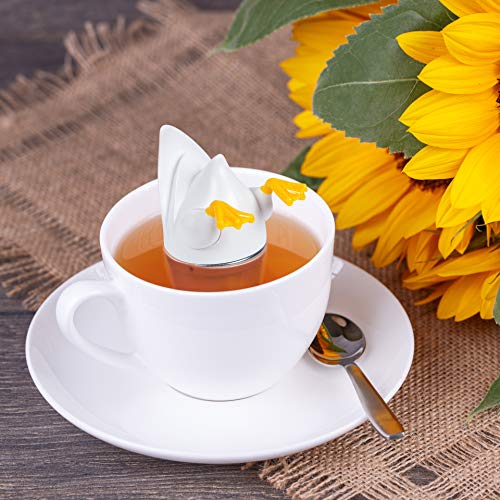 Genuine Fred Duck Drink Tea Infuser, for Loose Leaf, White